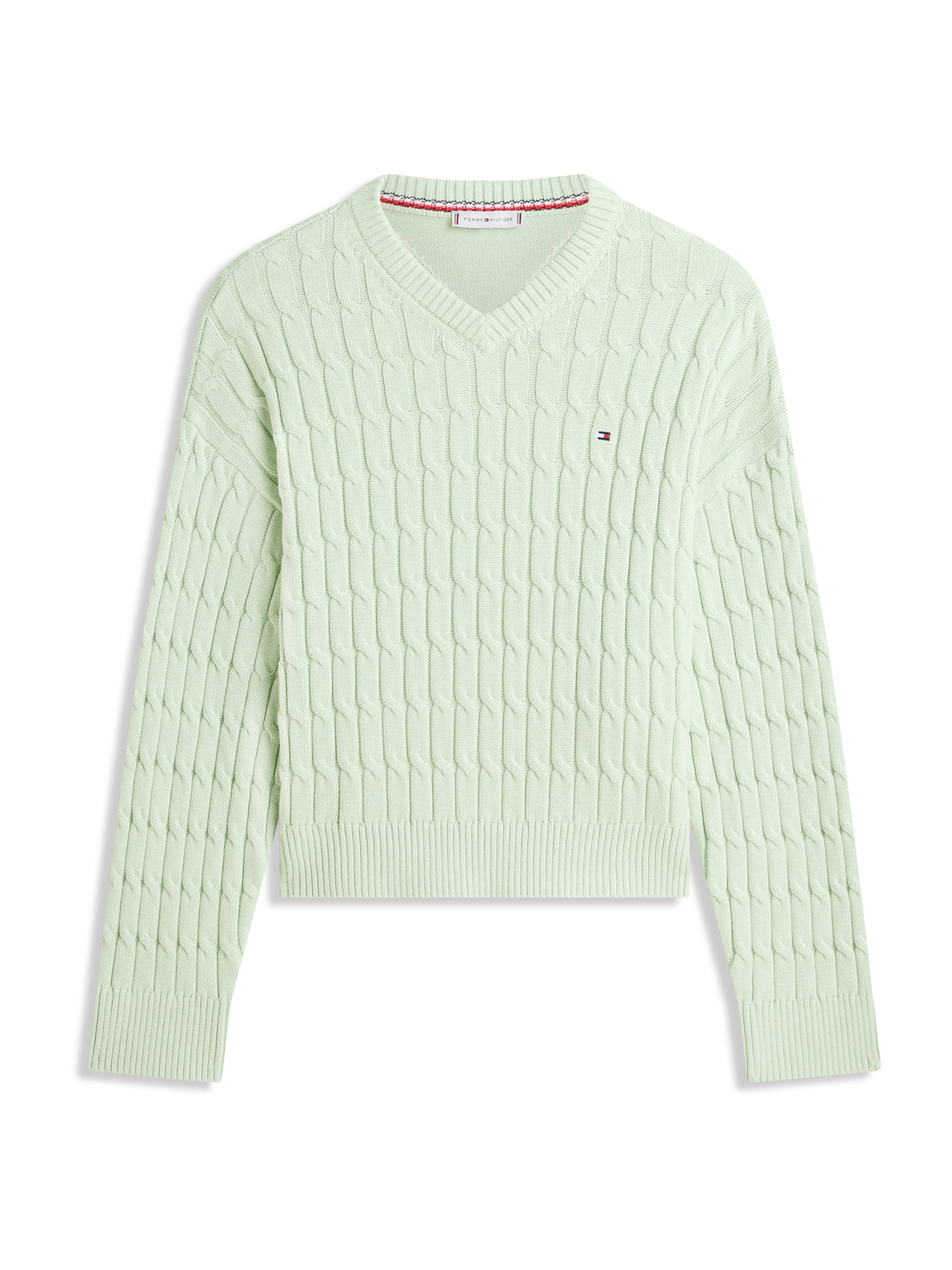 TOMMY HILFIGER Pulóver - zöld: elől