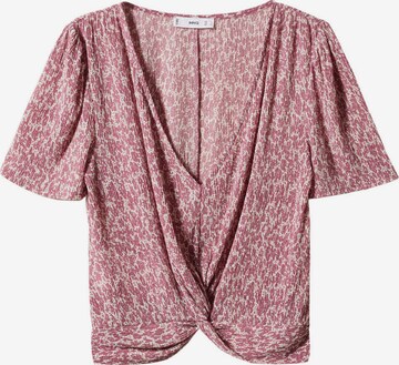 MANGO Blouse 'SUIZO' in Lila: voorkant