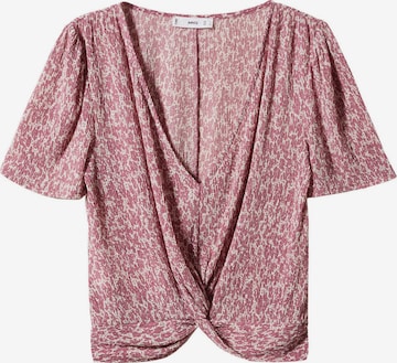 MANGO Bluse 'SUIZO' in Lila: predná strana