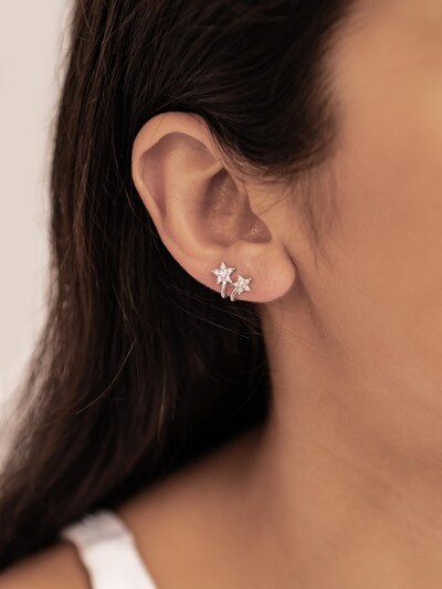 Hey Happiness Earrings 'Twin Star' in Silver, Item view