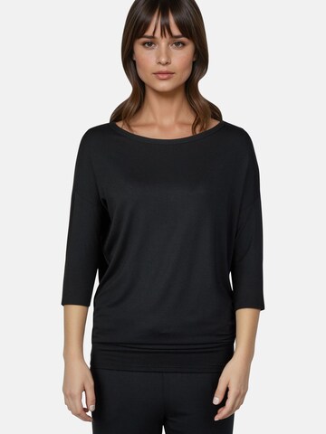 Myjama Schlafshirt 'Cleo' in Schwarz: Vorderseite