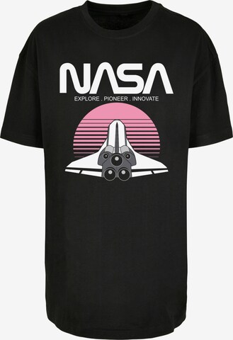 F4NT4STIC T-Shirt 'NASA Space Shuttle Sunset' in Schwarz: predná strana