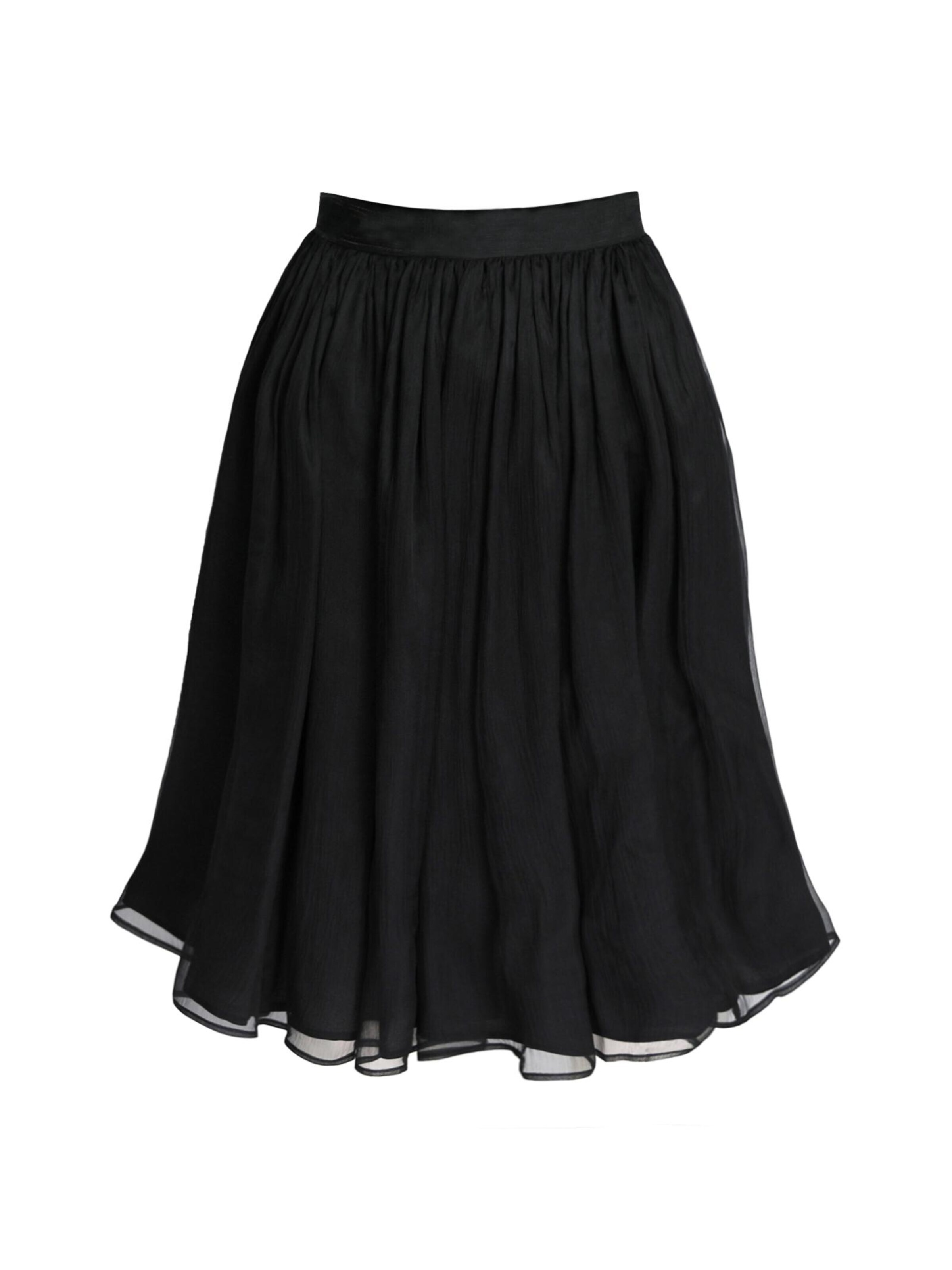 Gonna 'Gathered Silk Midi Skirt' di AVENUE N°29 in nero