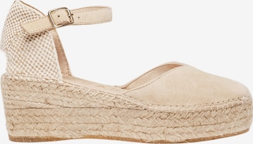 Sandalo con cinturino 'Alpargata Cuña 6 cm' di Alhamas in beige: frontale