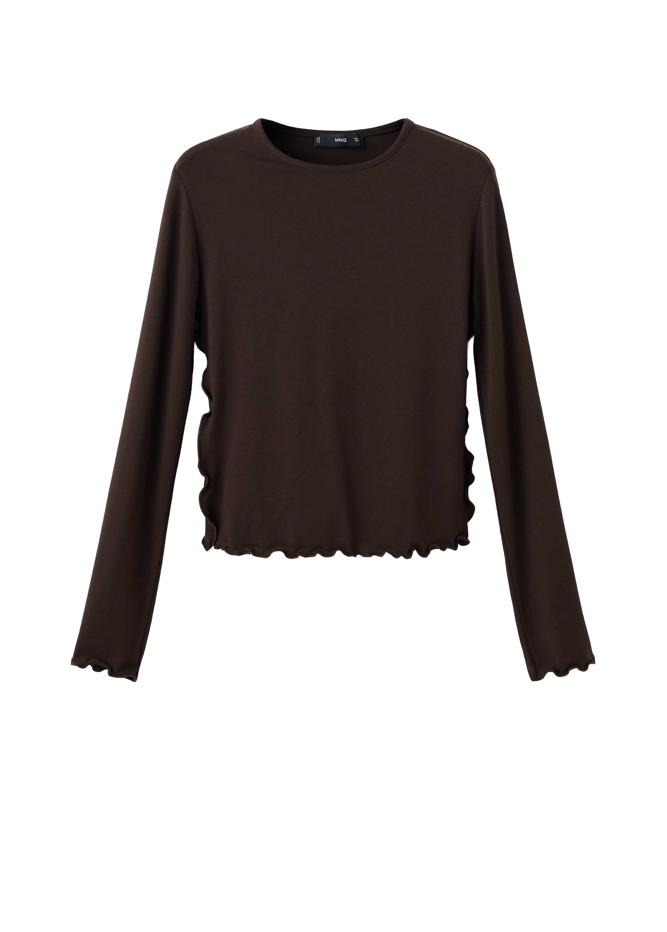 T-shirt 'CURLITA' MANGO en marron : devant