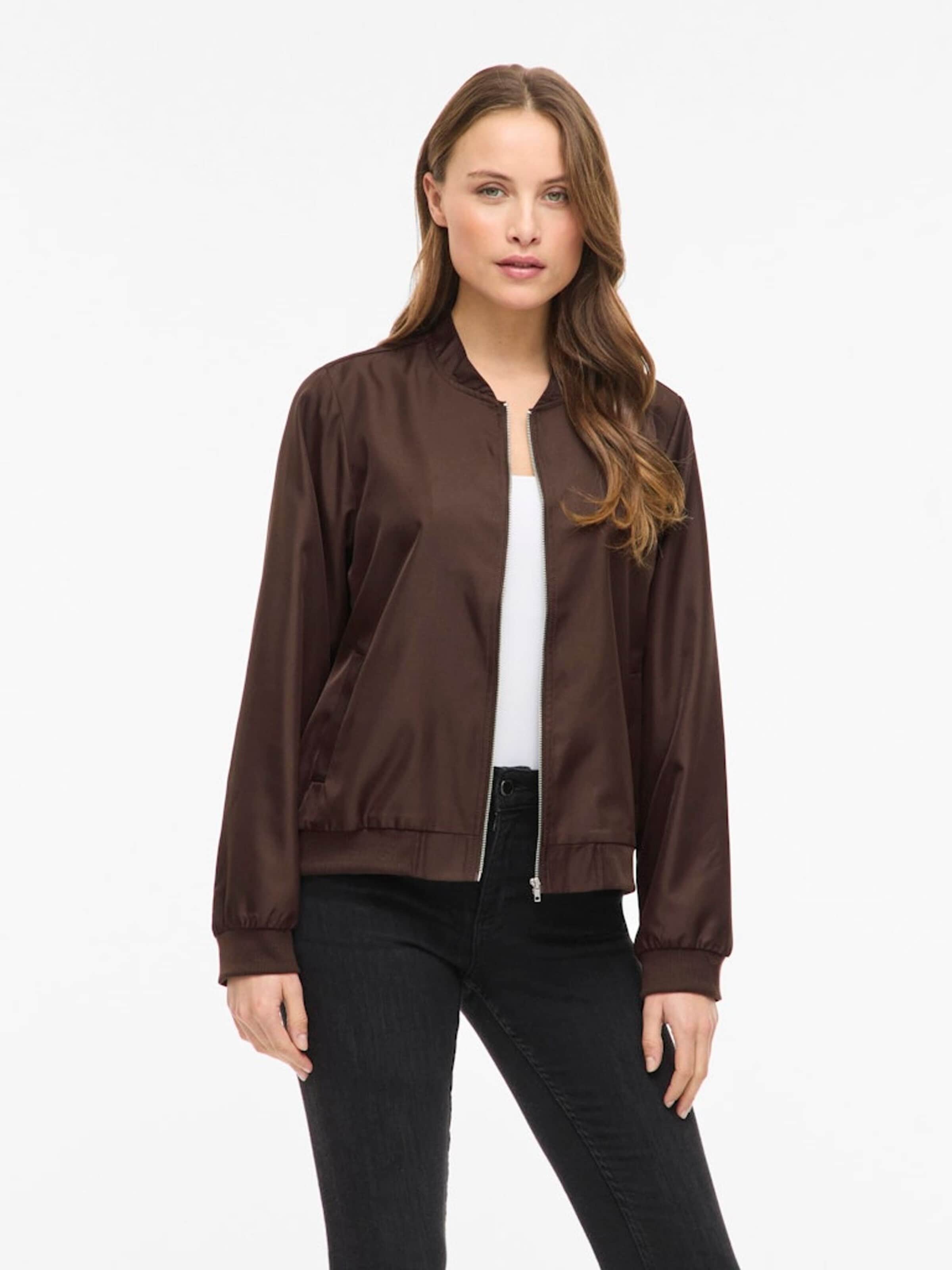 VILA Sweatjacke 'VIPAPAYA'‌‌‌‌‌‌‌‌ in Braun: Vorderseite