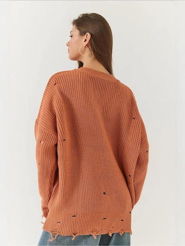Bianco Lucci Oversized trui in Bruin