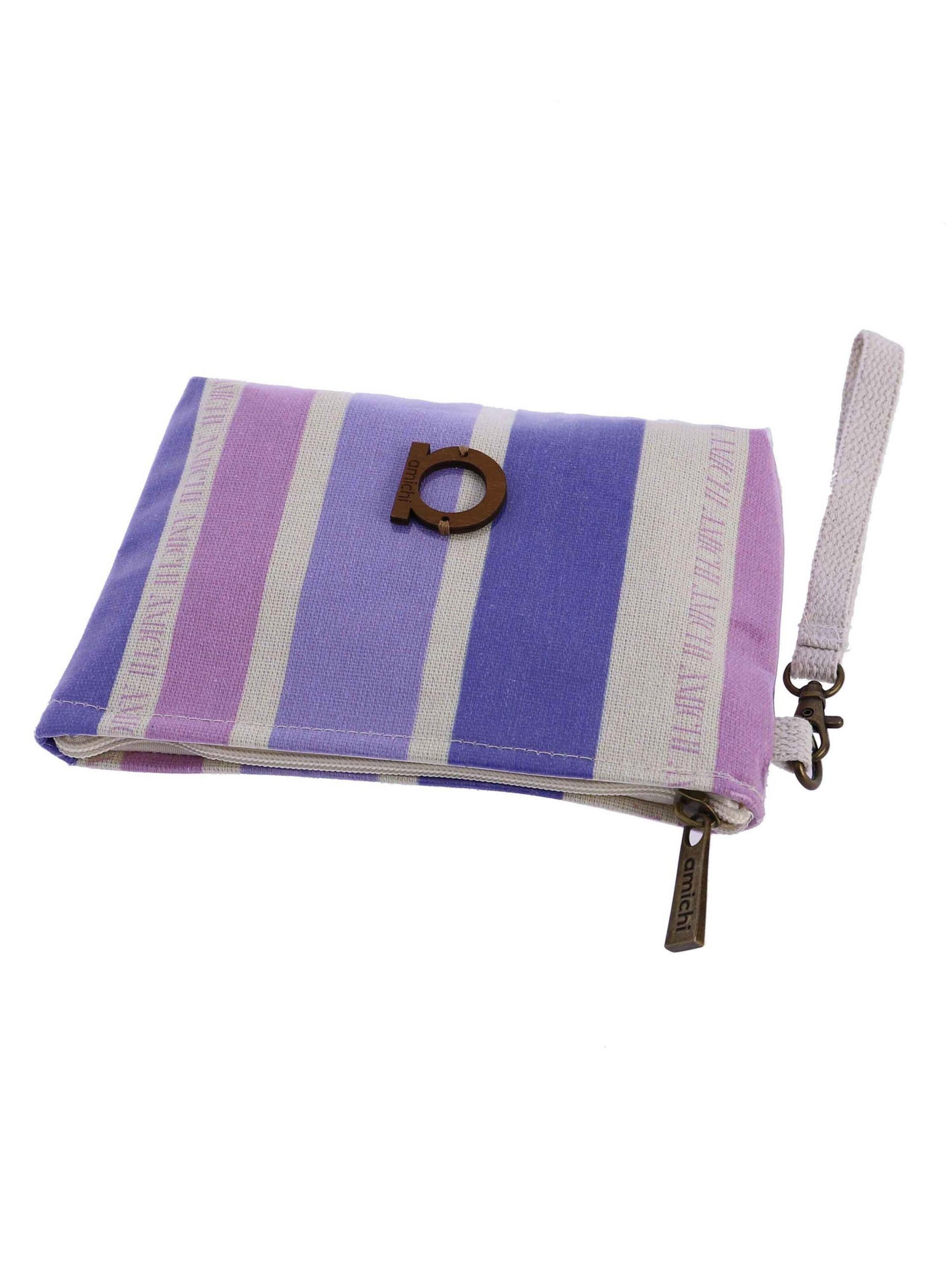 Amichi - Bolso de mano 'Bolso de playa neceser para mujer Tonga de lona con cremallera' en Mezcla de colores