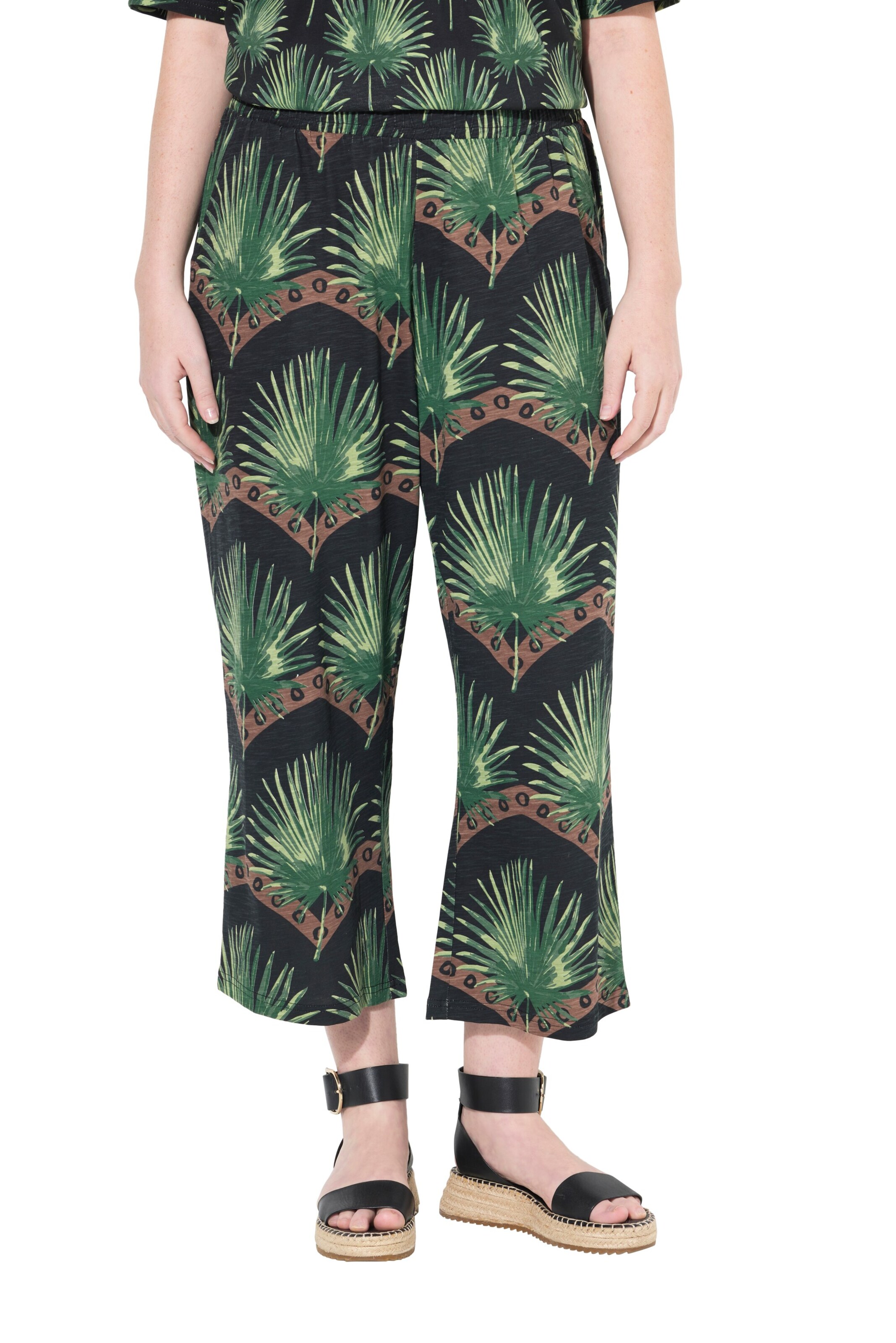 Loosefit Pantalon Ulla Popken en noir : devant