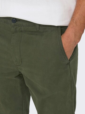 Only & Sons - Tapered Pantalón chino 'ONSLOU' en verde