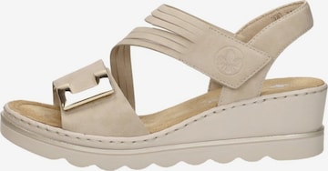 Sandales 'Sandalen Plat' Rieker en beige : devant
