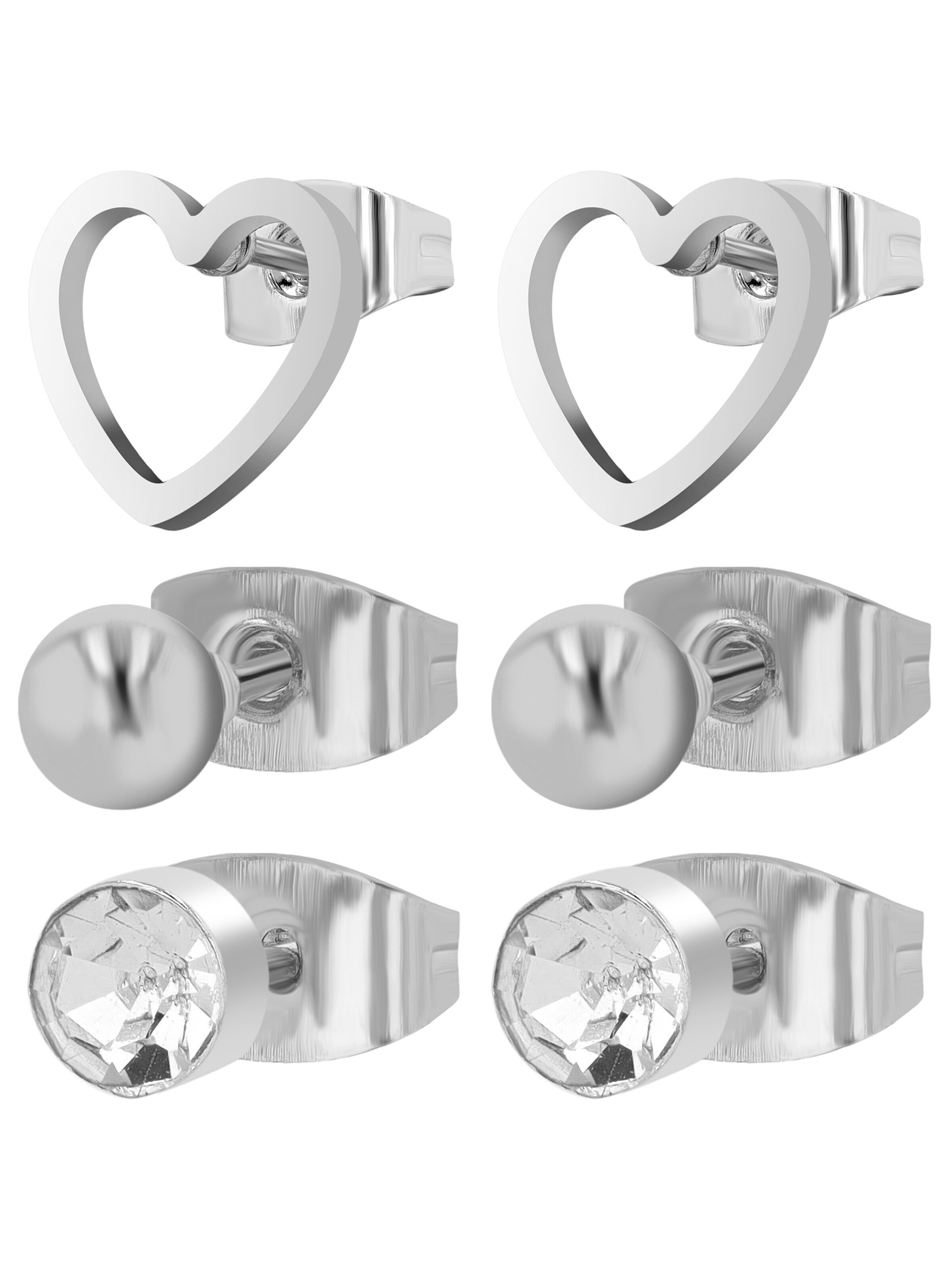 Akzent Earrings 'Ohrstecker Ohrringe Edelstahl silber Damen wasserfest' in Silver