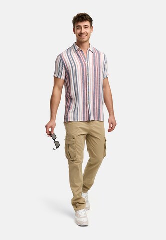 INDICODE JEANS Regular fit Button Up Shirt 'Kiss' in Red