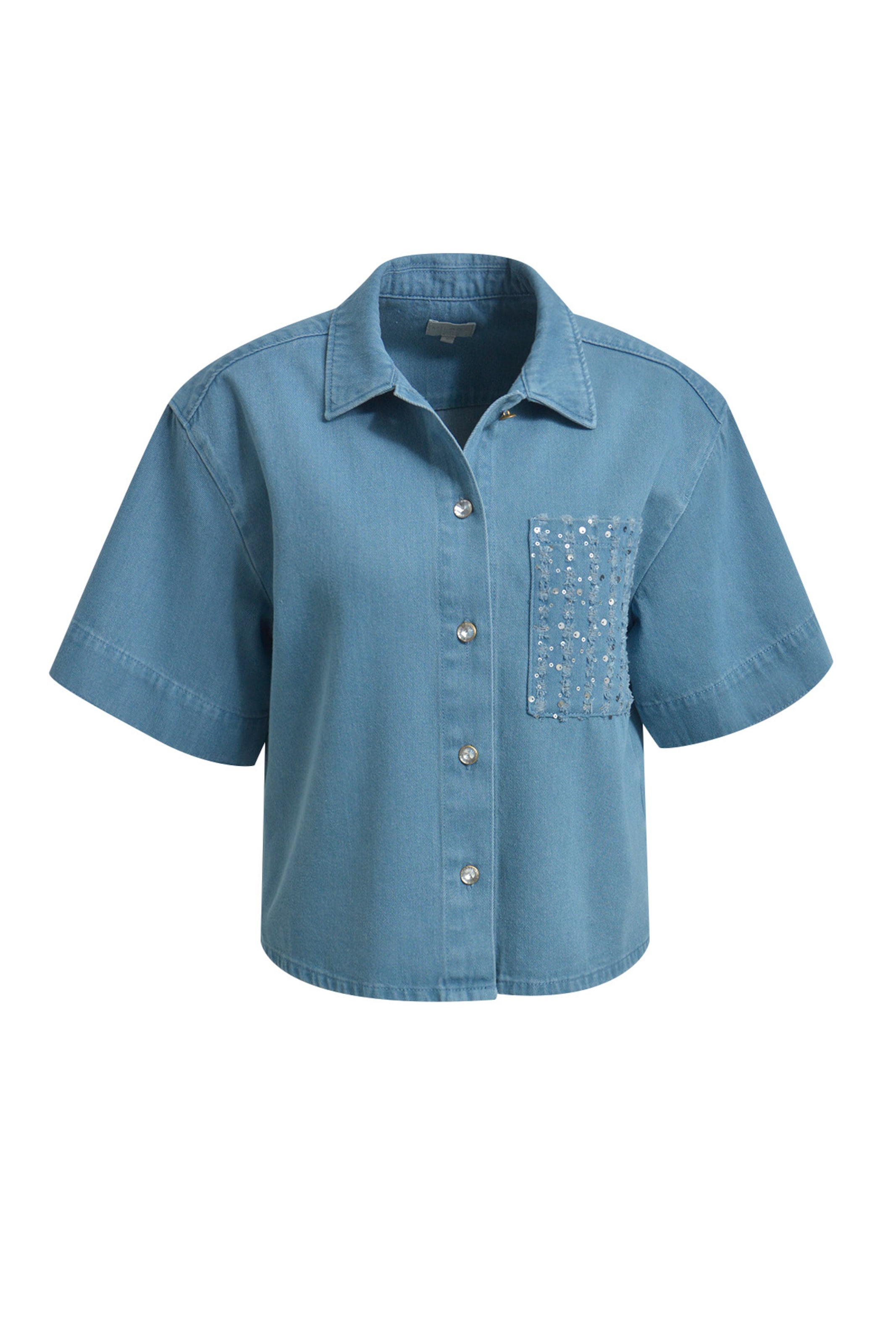 Milano Italy Blouse in Blue: front
