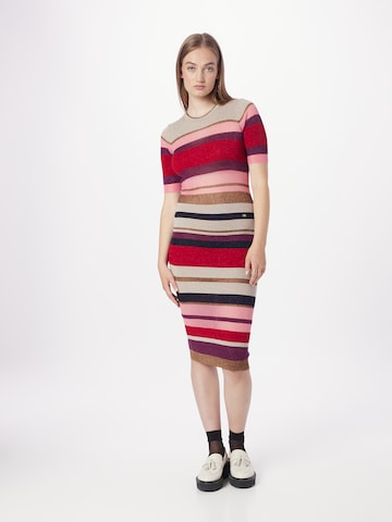 Sonia Rykiel - Vestido de malha em mistura de cores: frente