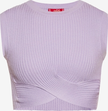 swirly Knitted Top in Purple: front