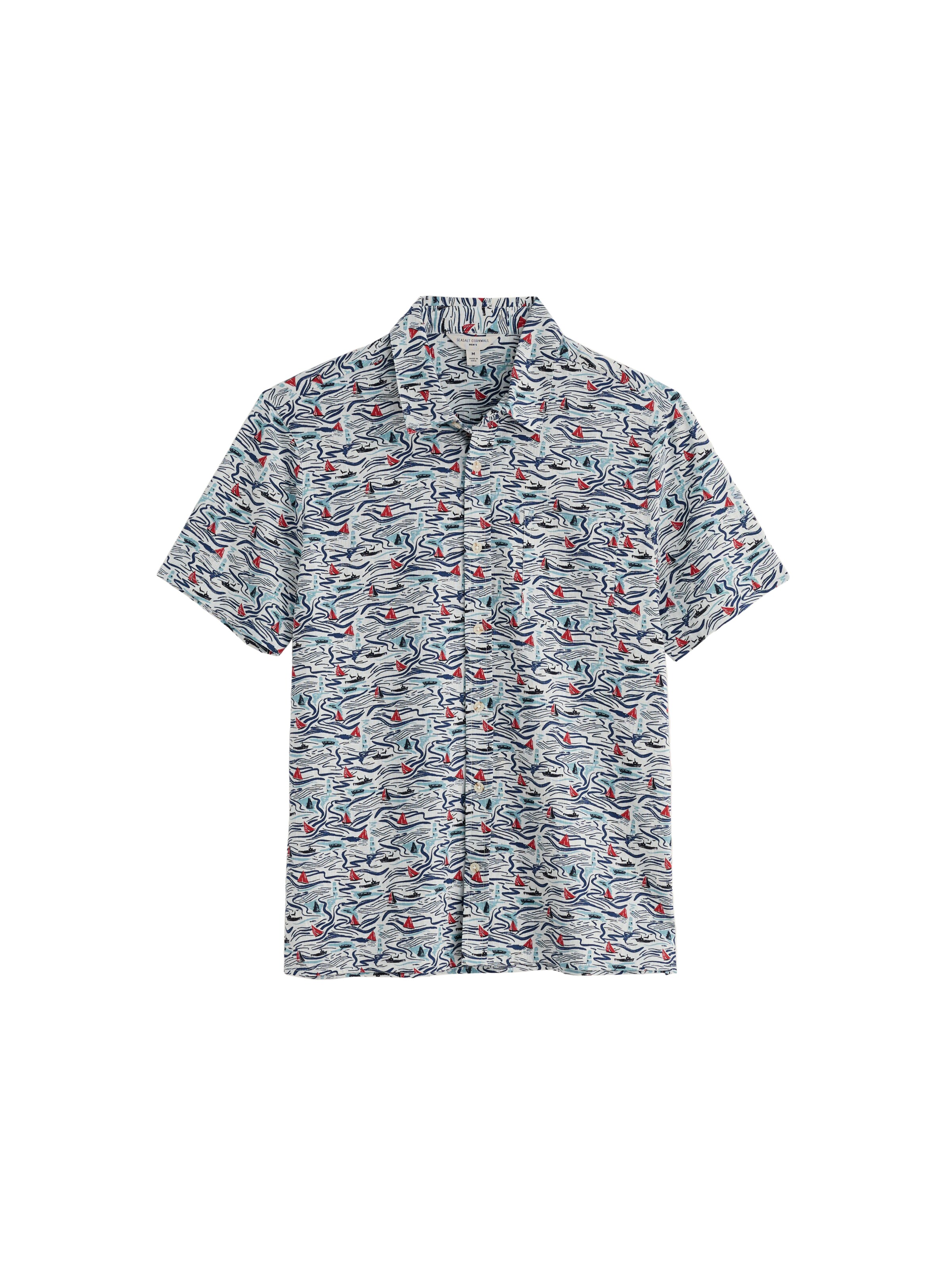Seasalt Cornwall Button Up Shirt 'Palores' in Blue: front
