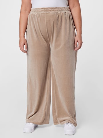 Urban Classics Wide leg Broek in Beige: voorkant