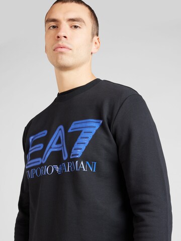 melns EA7 Emporio Armani Sportisks džemperis