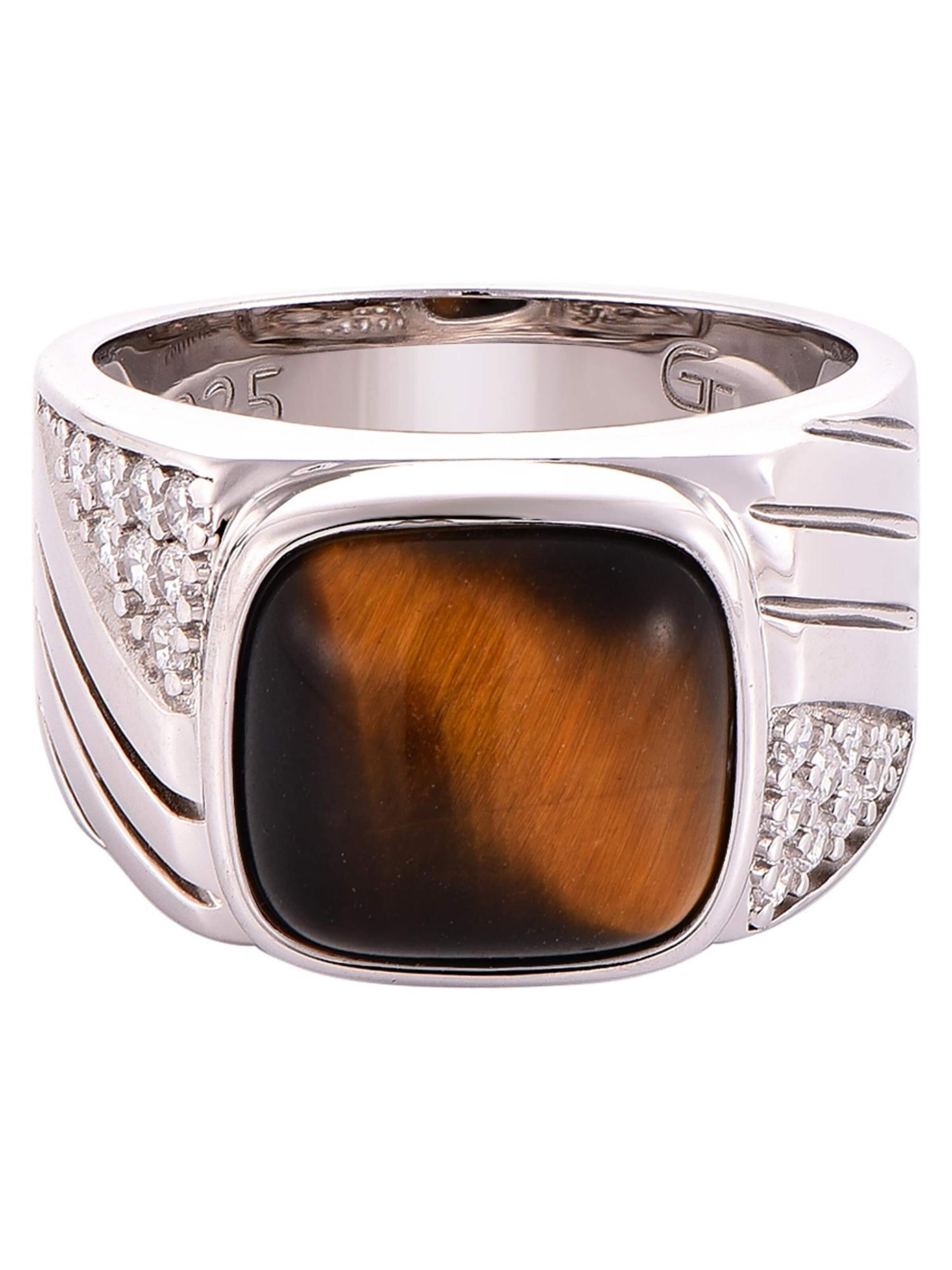 Bague 'Tiger Eye' GT Collection en marron : devant