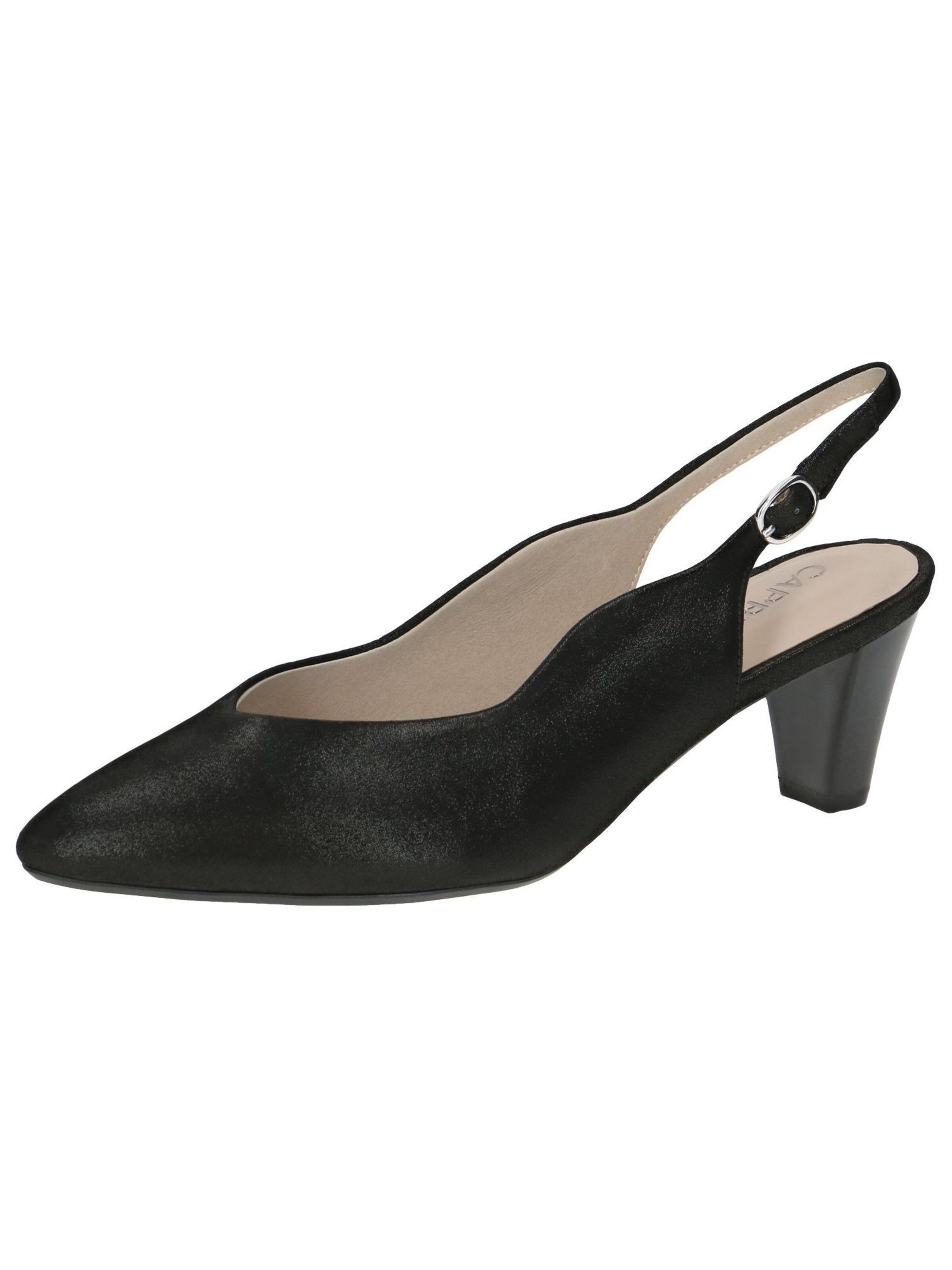CAPRICE Slingback Pumps in Black: front