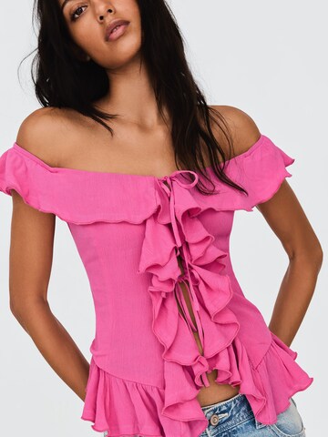 BershkaBluza - roza boja