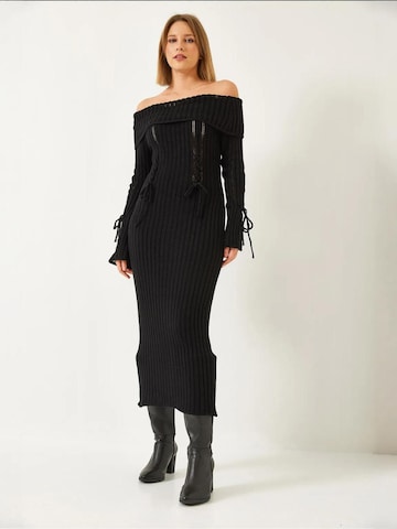 Abito in maglia di Bianco Lucci in nero: frontale