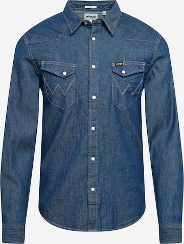 WRANGLER Slim fit Overhemd 'WESTERN SHIRT' in Blauw: voorkant