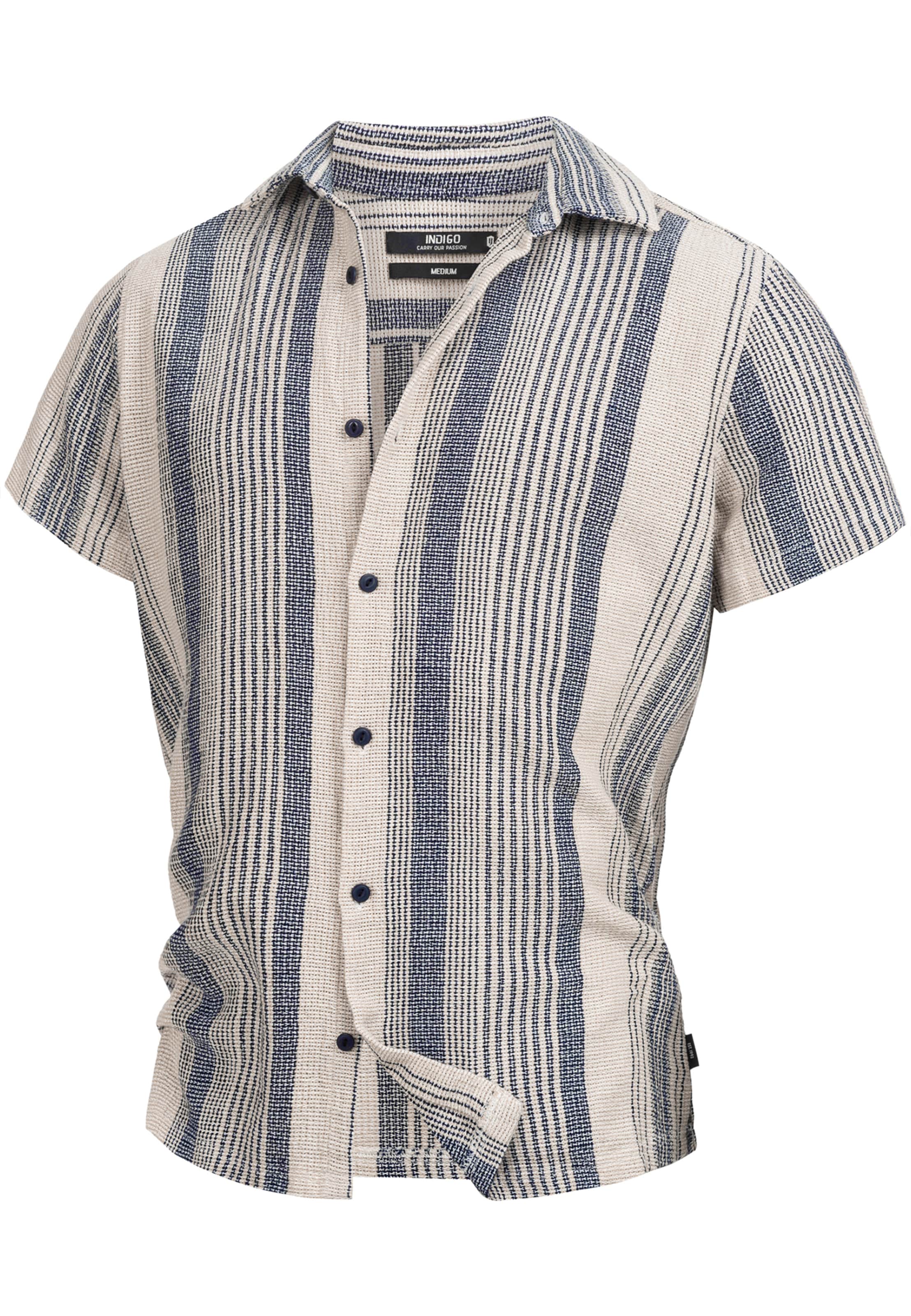 INDICODE JEANS Button Up Shirt 'Cosby' in Beige: front