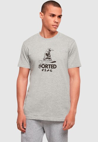 ABSOLUTE CULT T-Shirt 'Harry Potter - Sorting Hat' in Grau: Vorderseite