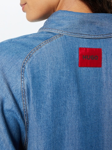 HUGO Red Рокля тип риза 'Krizia' в синьо