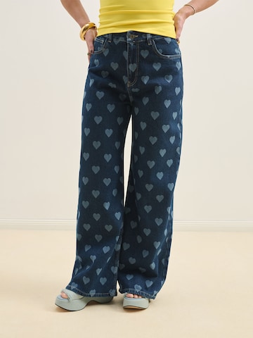 Sálea Wide leg Τζιν σε μπλε: μπροστά