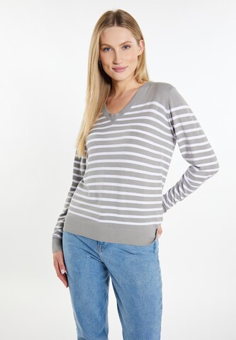 Pull-over DreiMaster Maritim en gris : devant