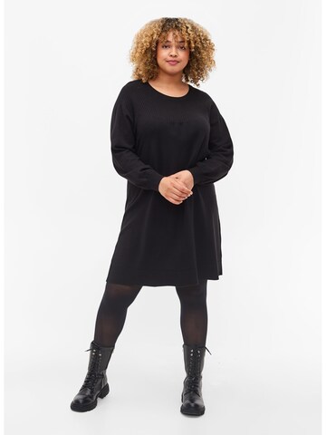 Zizzi Knitted dress 'Mella' in Black