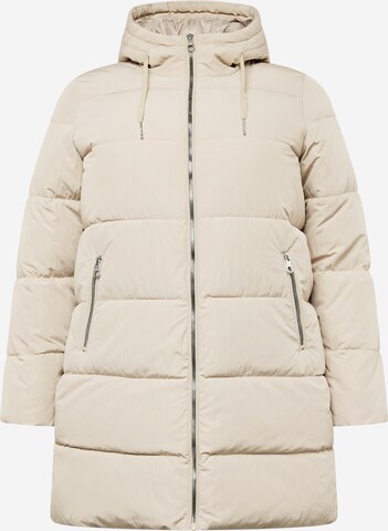 Manteau d’hiver 'Dolly' ONLY Carmakoma en beige : devant