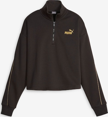 PUMA Sportief sweatshirt 'ESS+ MINIMAL' in Zwart: voorkant
