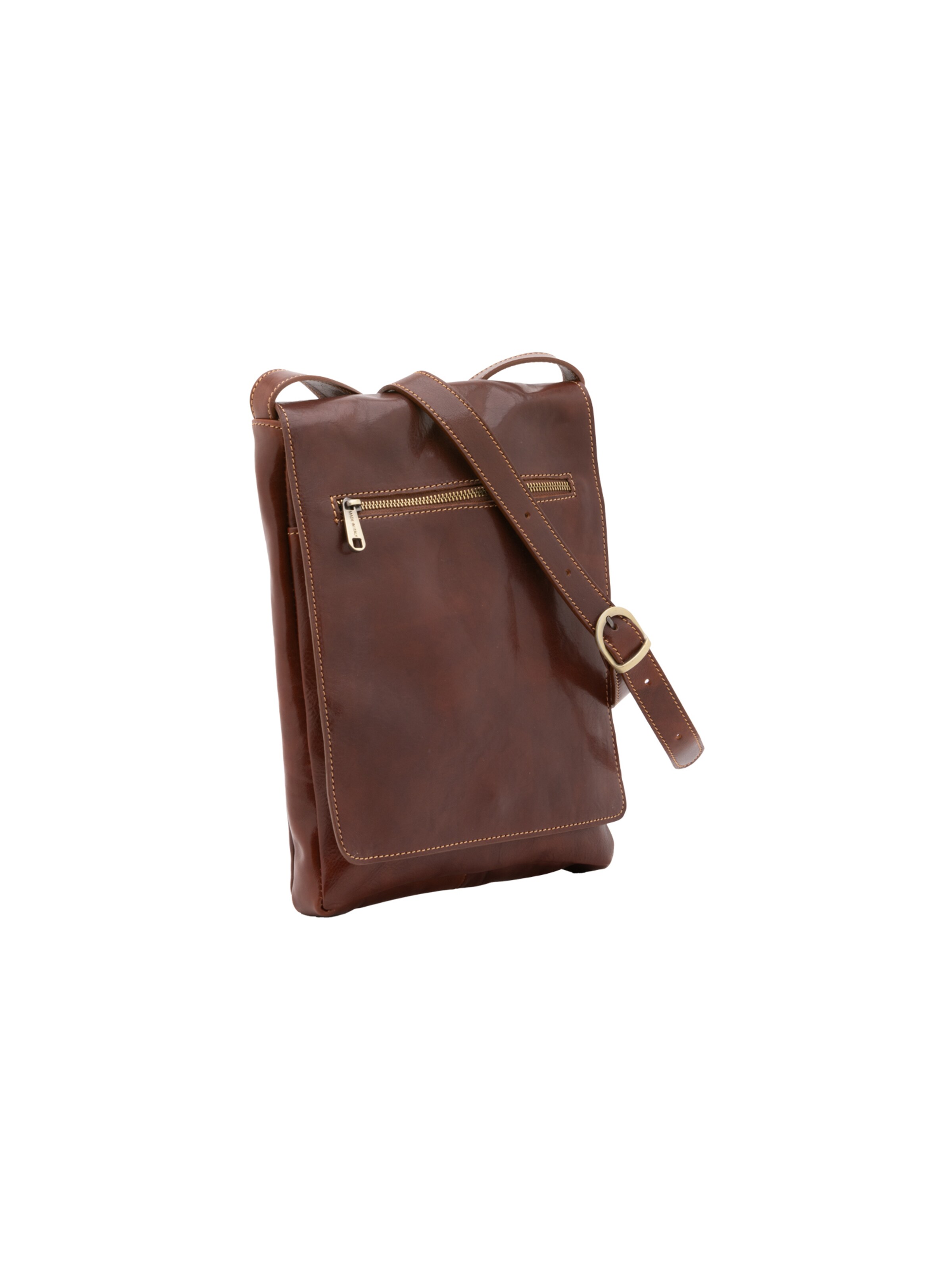 Borsa a tracolla 'Borsa a tracolla uomo vera pelle vacchetta con chiusura calamita - Made in Italy' di I Fratelli in marrone