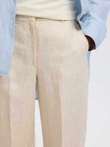 SELECTED - Pierna ancha Pantalón en beige