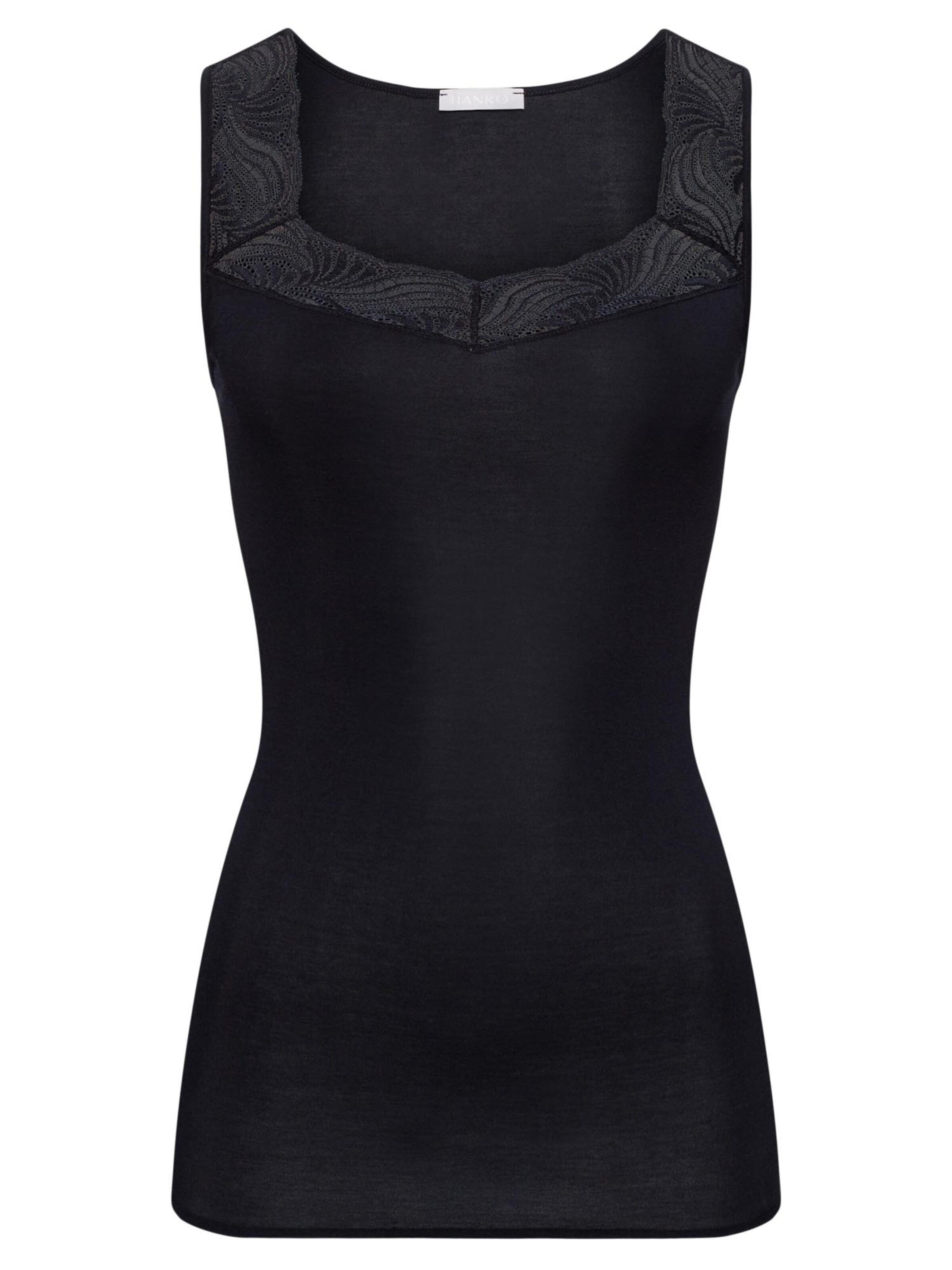 Hanro Unterhemd 'Cotton Delight'‌‌ in Schwarz: Vorderseite
