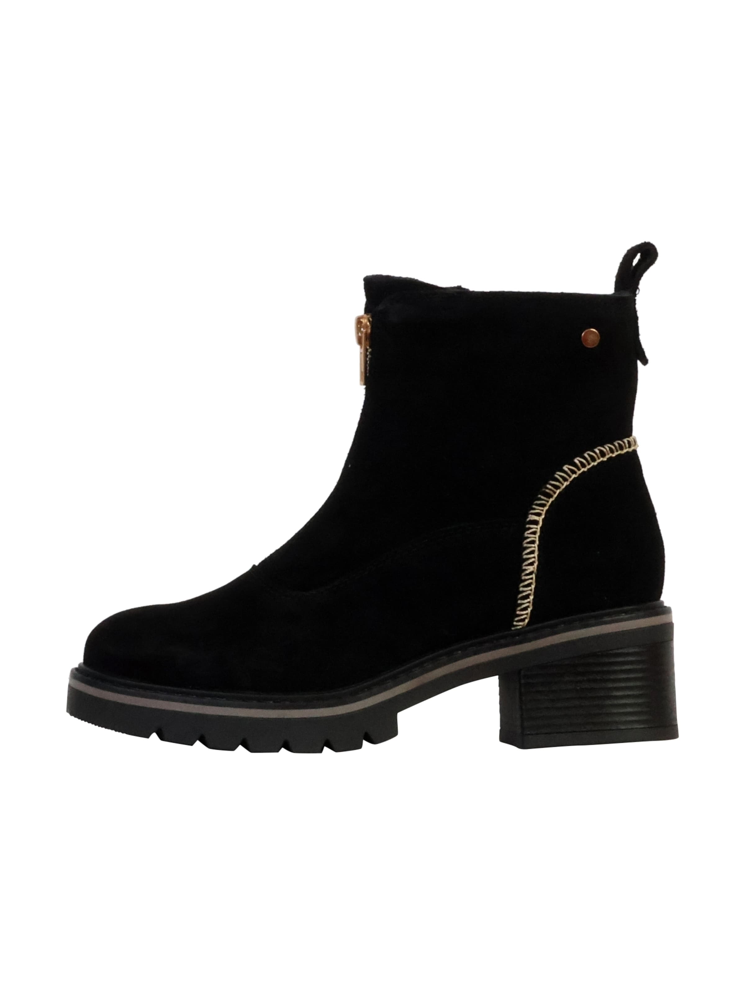 Bottines 'Lederstiefeletten Alenoa' The Divine Factory en noir : devant