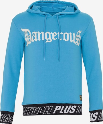 Sweat-shirt PLUS EIGHTEEN en bleu : devant