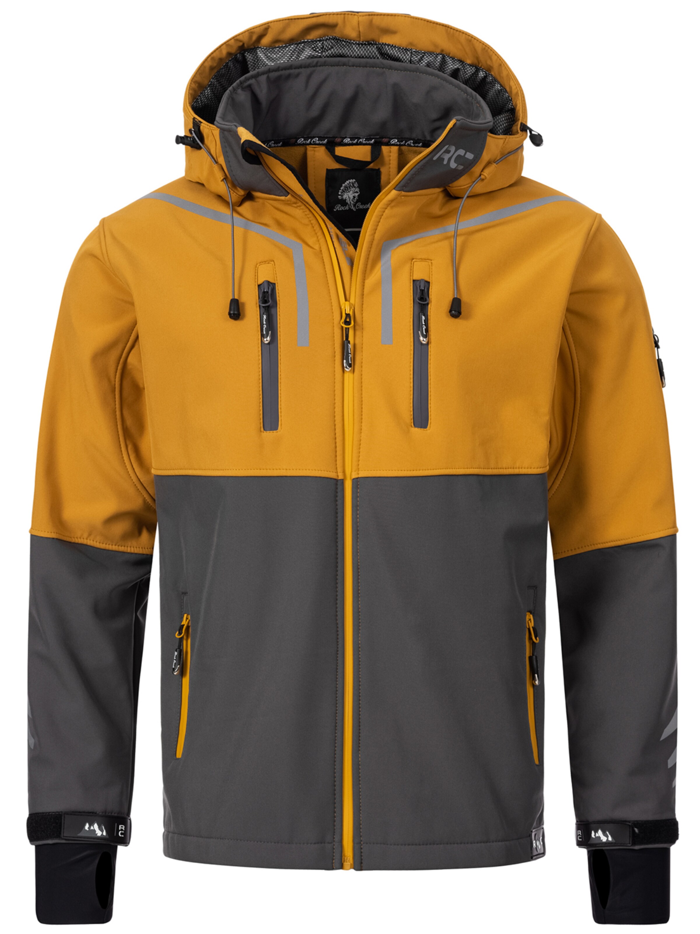 Rock Creek Outdoorjacke in Grau: Vorderseite