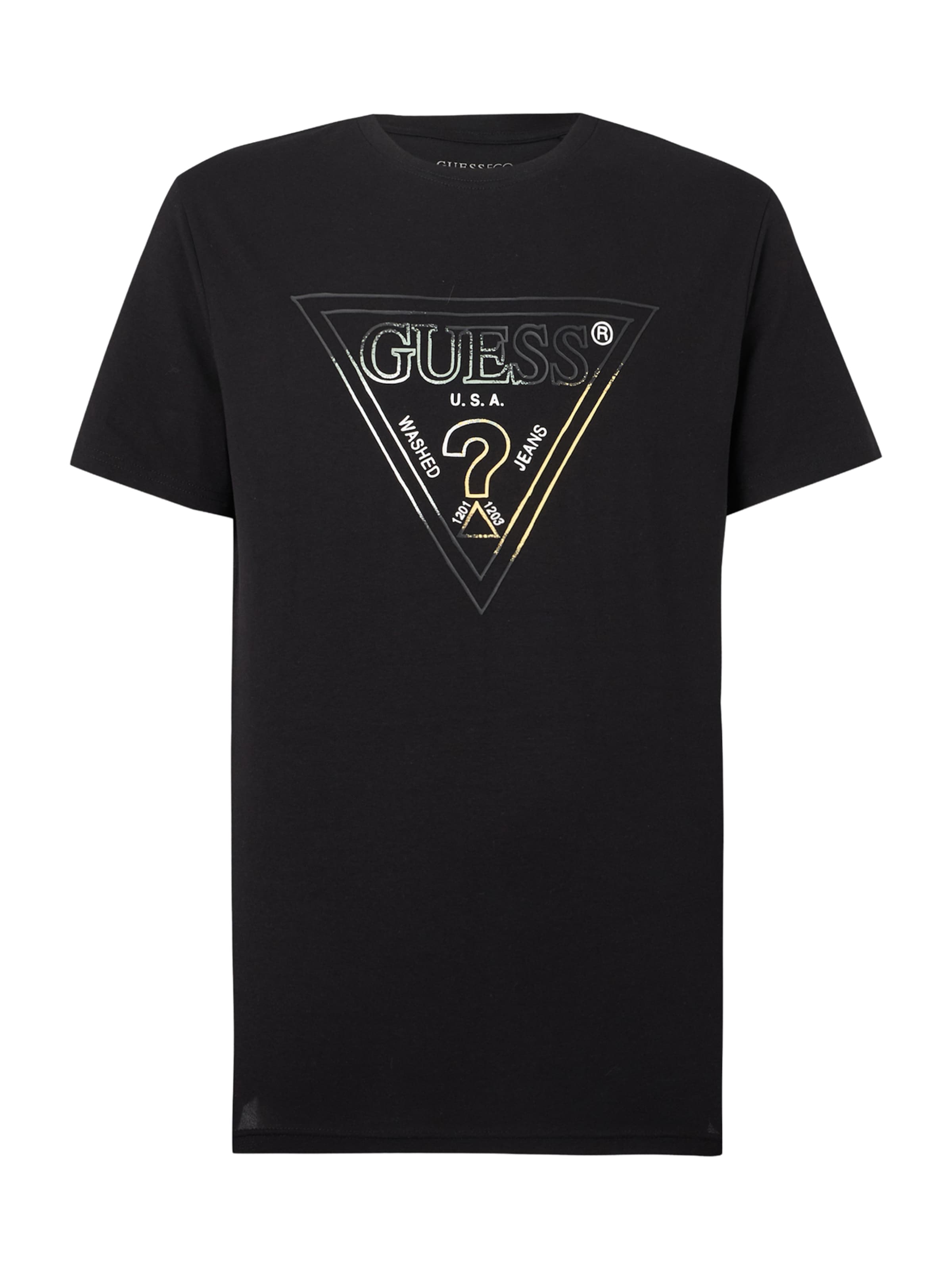 T-Shirt GUESS en noir : devant