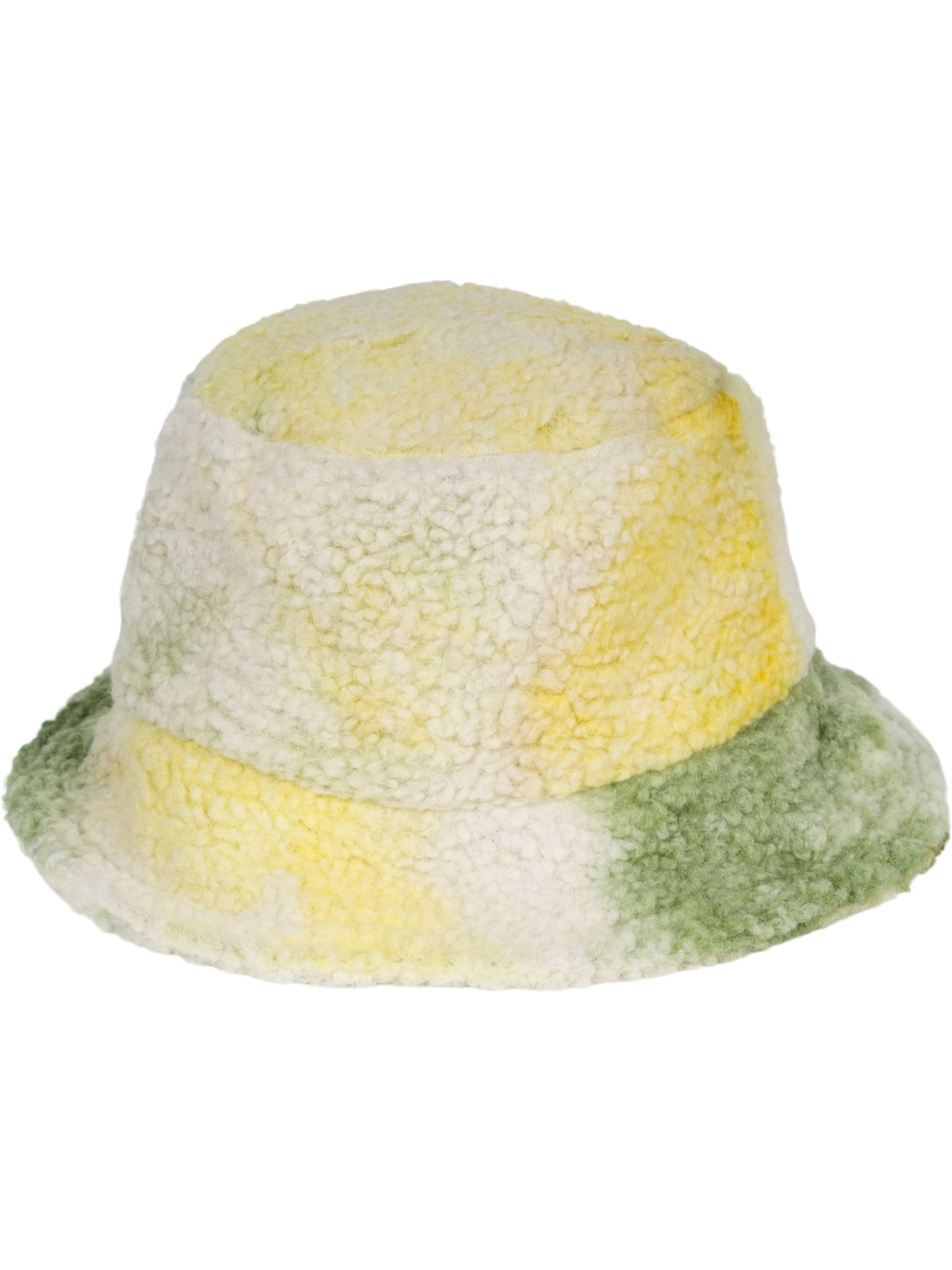 styleBREAKER Hat 'Teddyfell Fischerhut Ombré' in Green