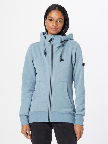 Alife and Kickin Zip-Up Hoodie 'Yasmin' in Blue: front