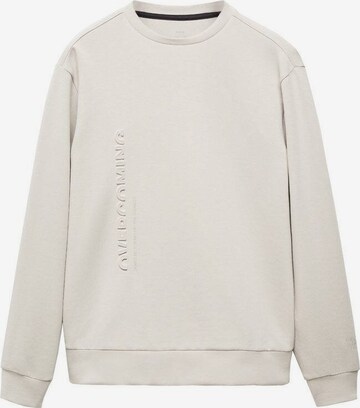 MANGO MAN Sweatshirt in Beige: front