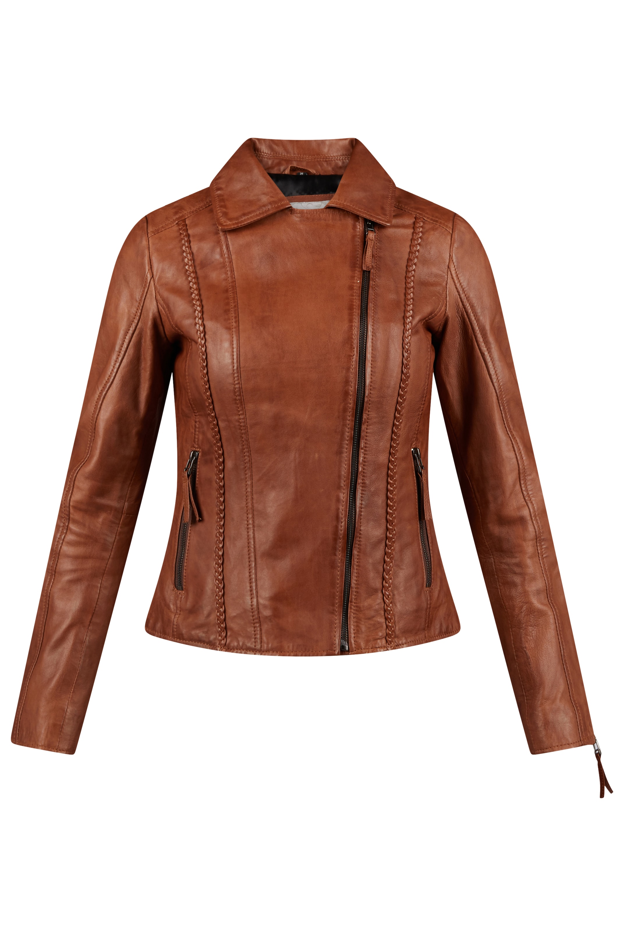 7ELEVEN Lederjacke 'SEJady' in Braun: Vorderseite