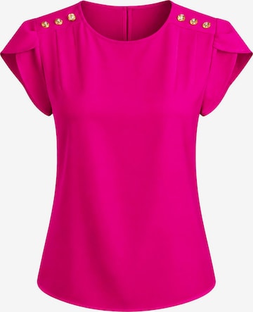 REGINA FASHION Bluza 'Short Sleeve Blouse with Decorative Shoulder Buttons' | roza barva: sprednja stran