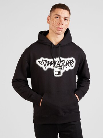 Tommy Jeans Sweatshirt in Black: front