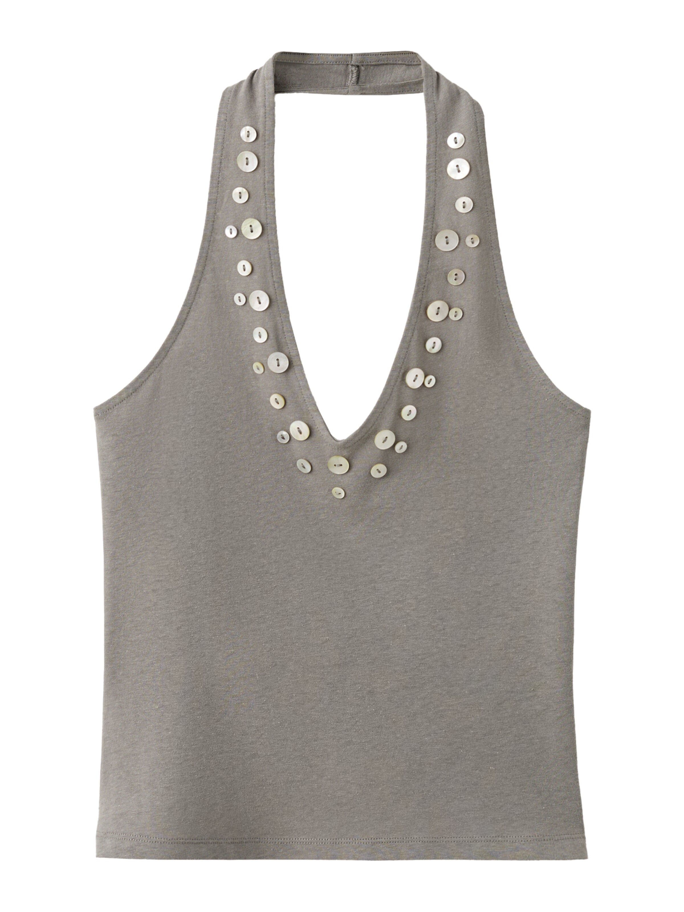 MANGO Top 'NACAR' | siva barva: sprednja stran